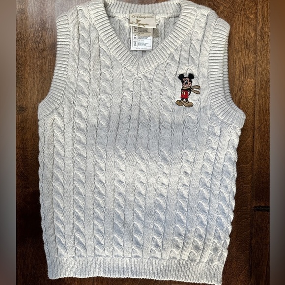 Disney Other - Vintage Kids Disney Store Mickey Mouse 100% Cotton Sweater Vest Size Small